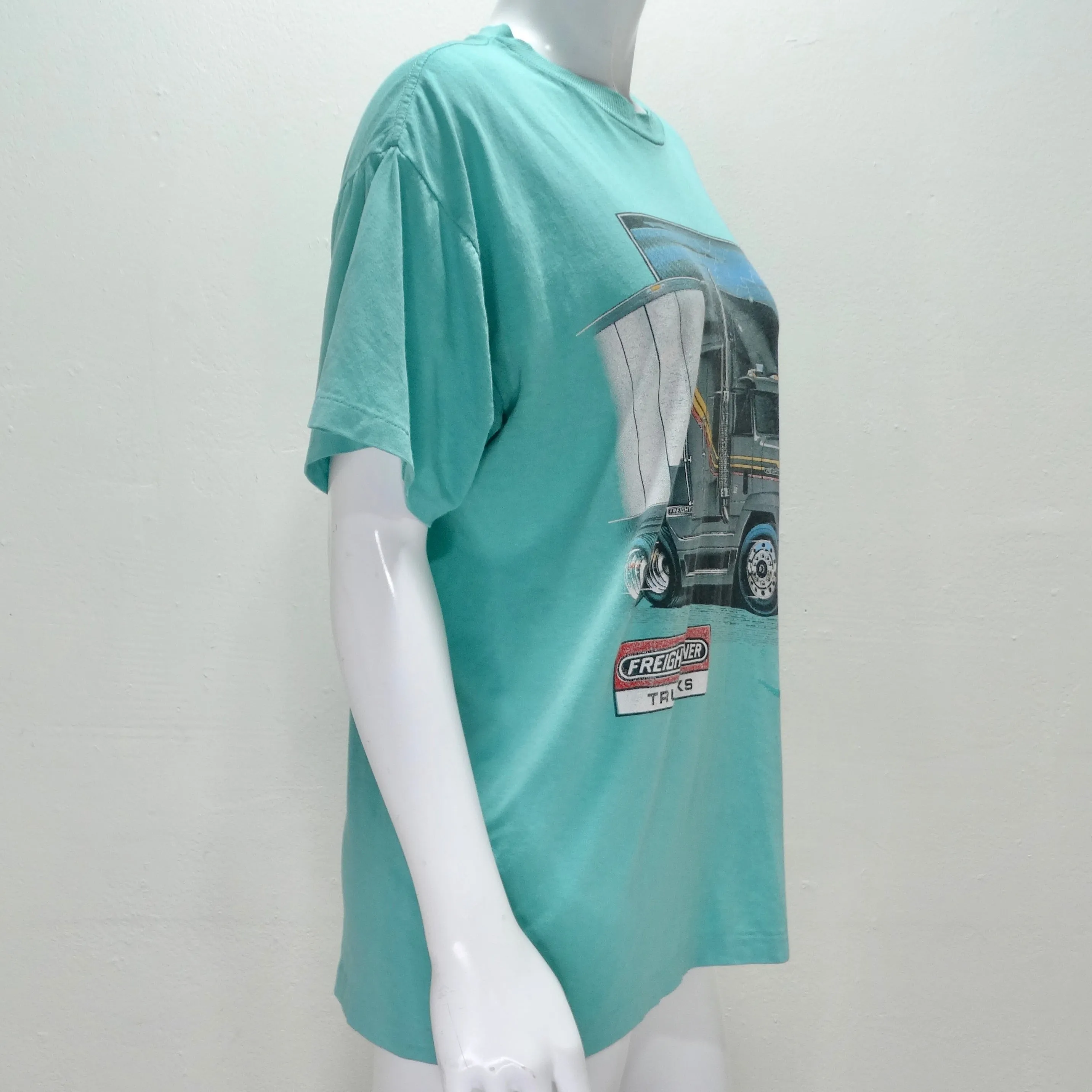 1990s Minty Blue Semi Truck T-Shirt