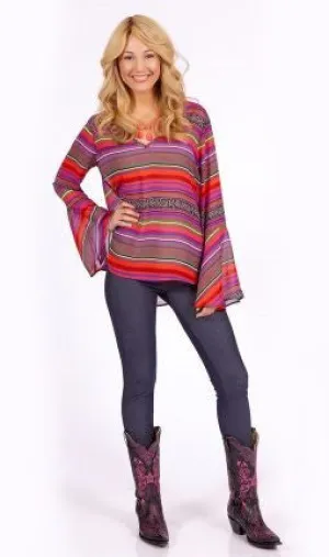 2 Tee Couture | Aztec Print Top Fuchsia