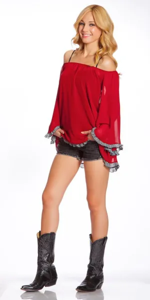 2 Tee Couture | Sheer Top Red