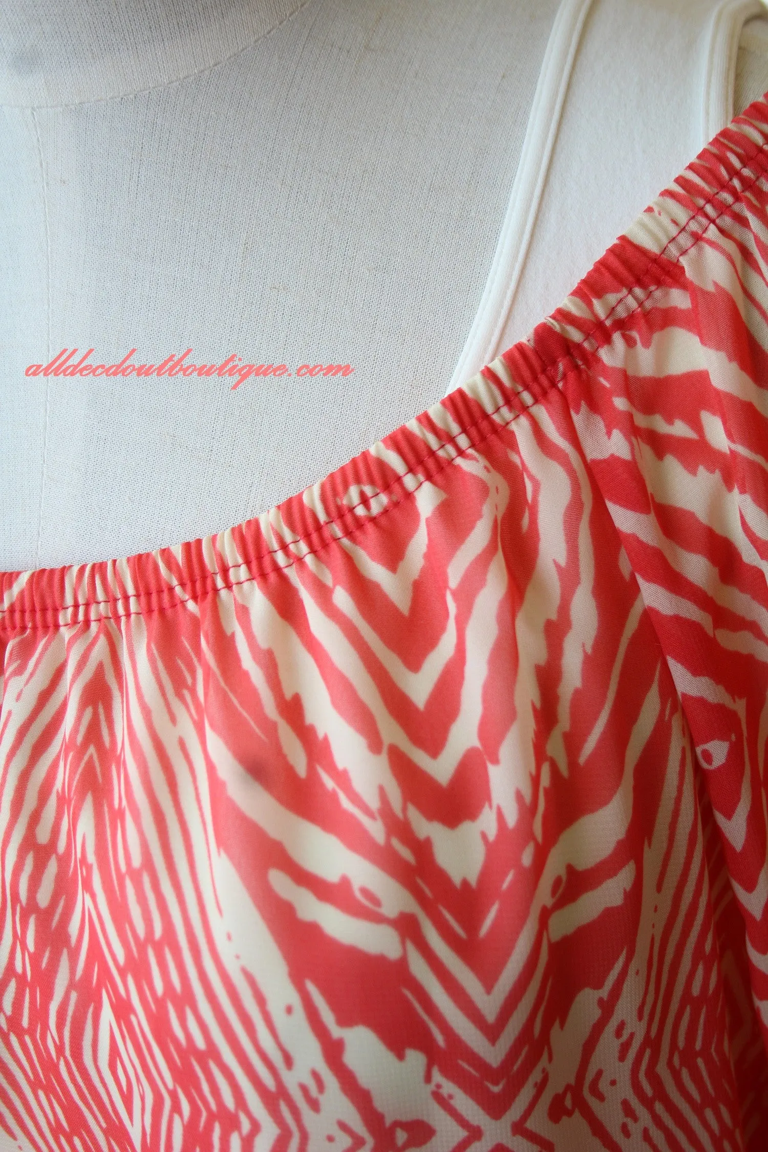 2Tee Couture | Aztec Print Dress Coral