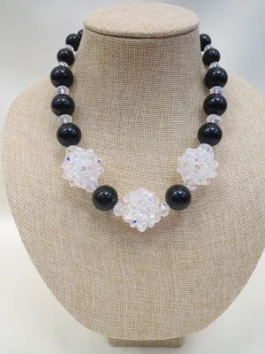 ADO | Black & Clear Ball Necklace