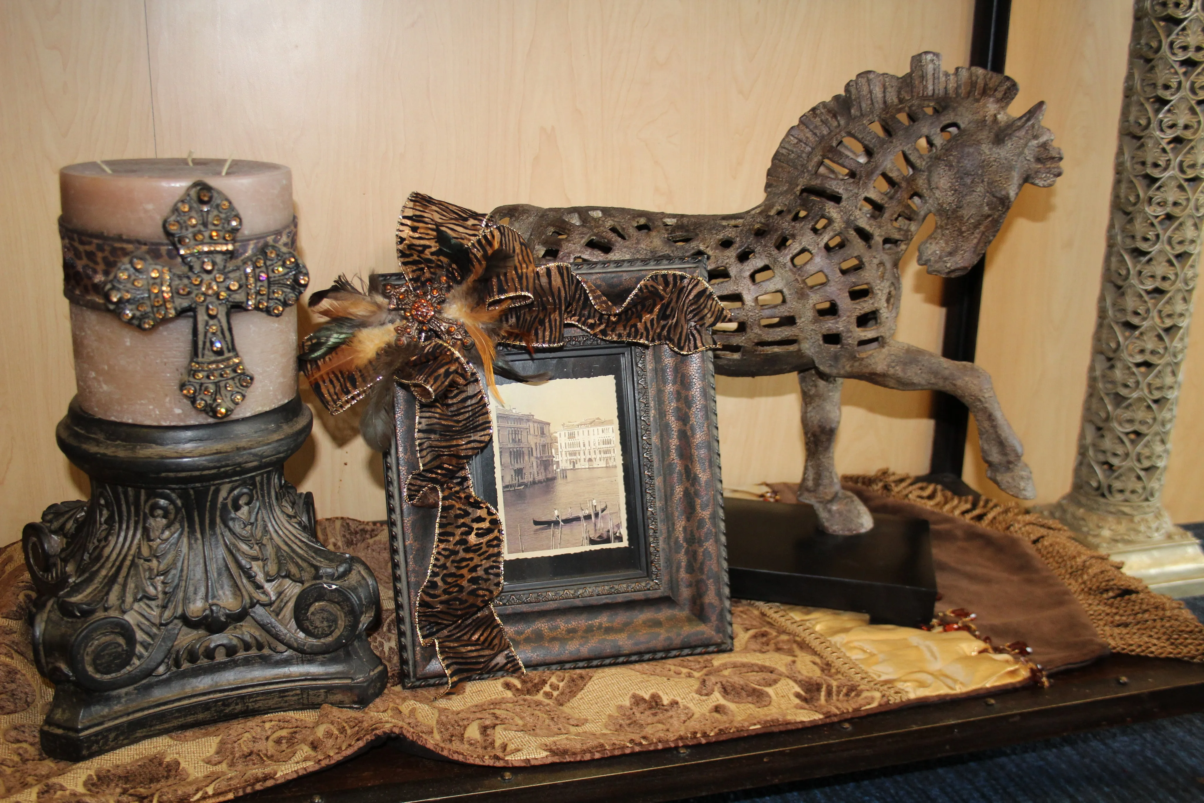ADO | Custom Leopard Print Picture Frame with Embellished Cross