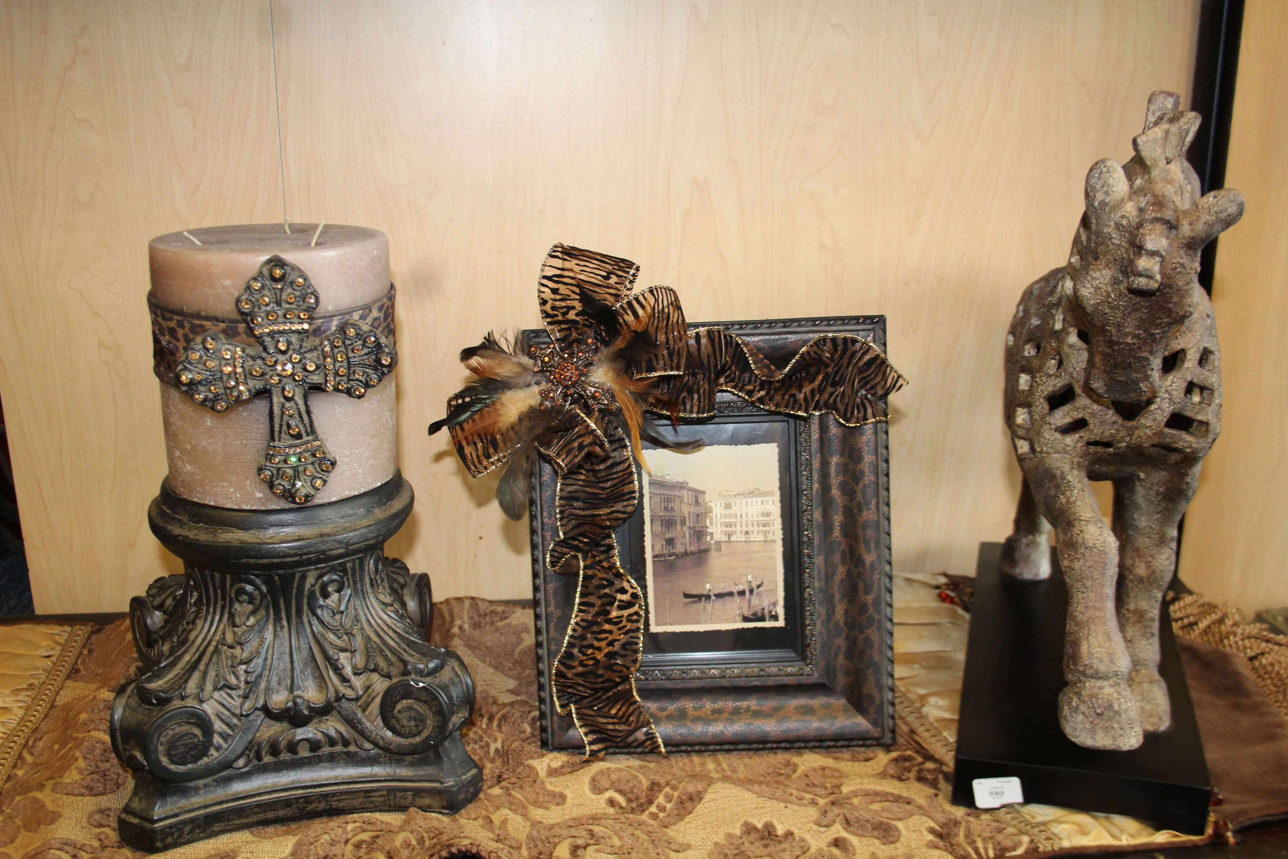 ADO | Custom Leopard Print Picture Frame with Embellished Cross