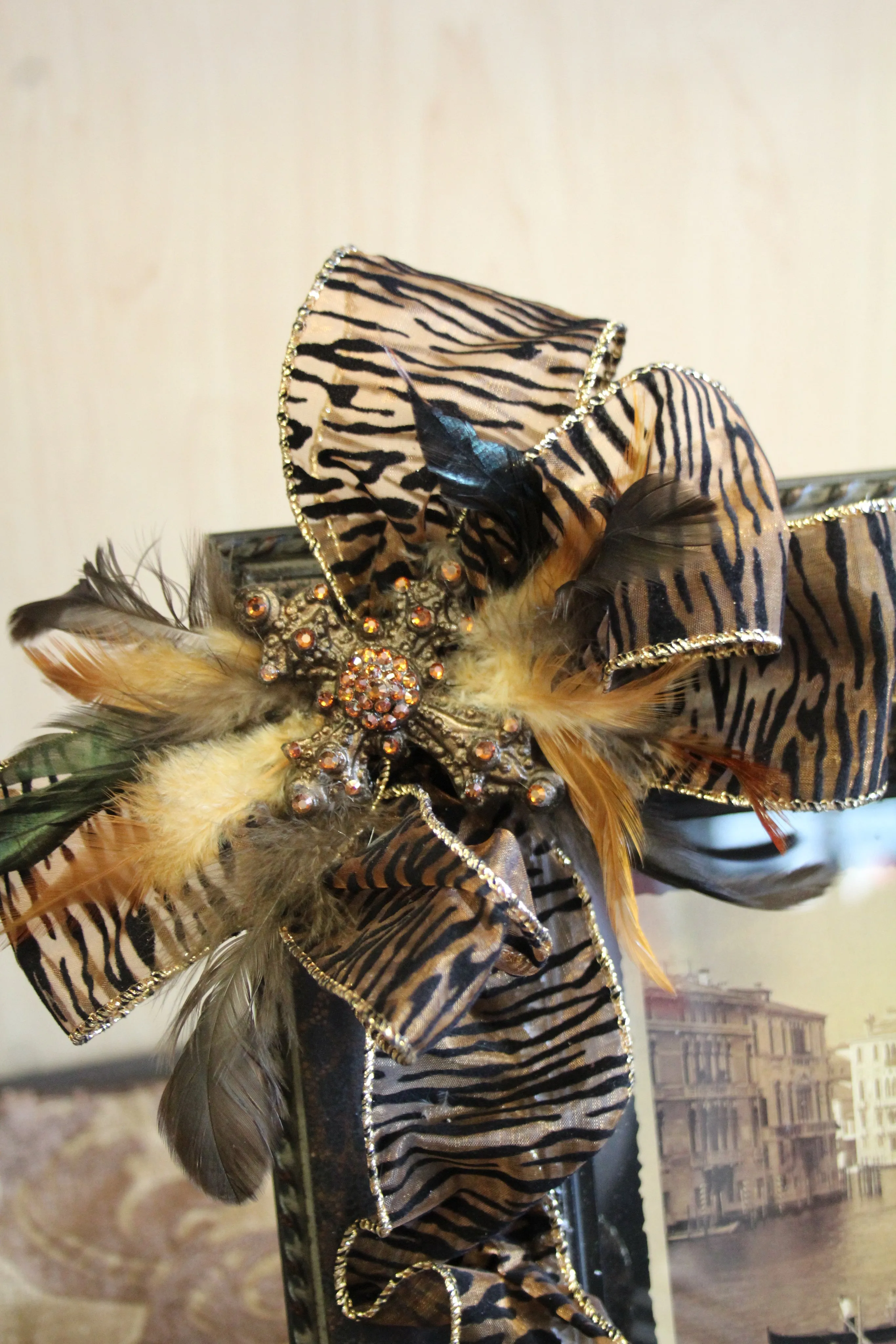 ADO | Custom Leopard Print Picture Frame with Embellished Cross