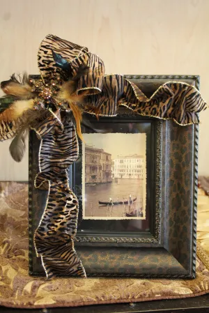 ADO | Custom Leopard Print Picture Frame with Embellished Cross
