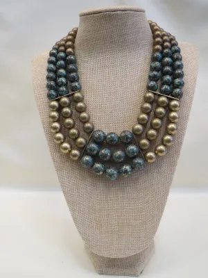 ADO | Gold & Turquoise Bib Necklace