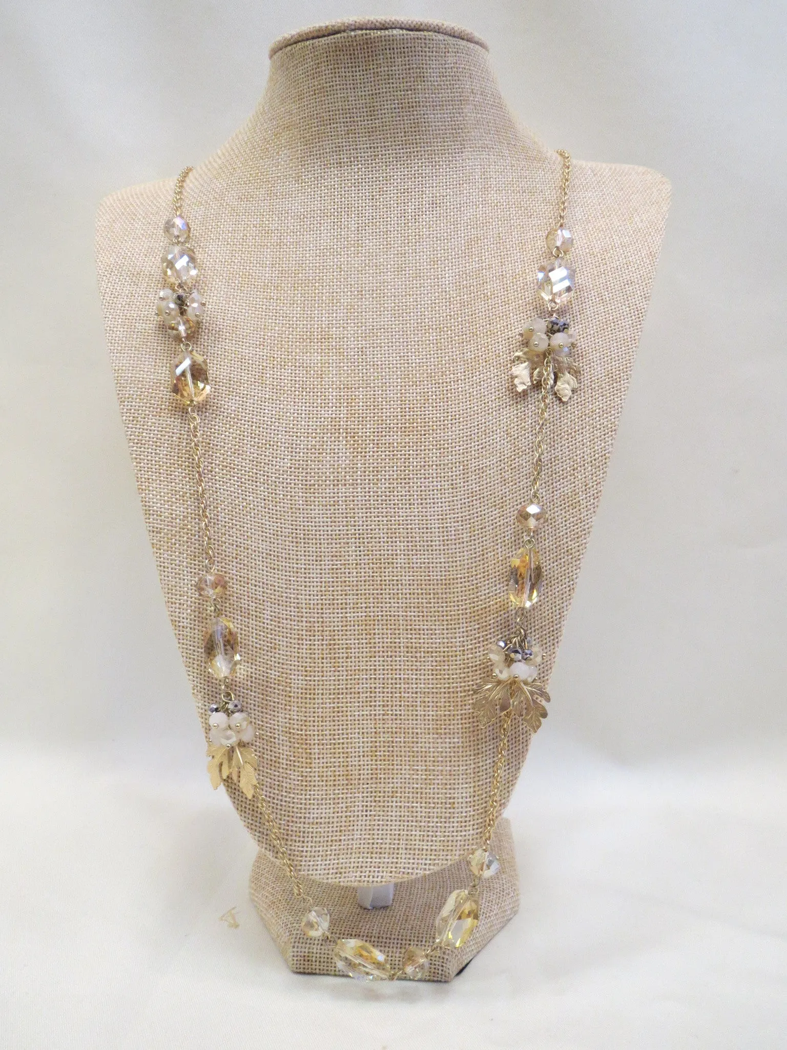 ADO | Gold Leaf & Beads Necklace Long