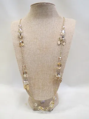ADO | Gold Leaf & Beads Necklace Long