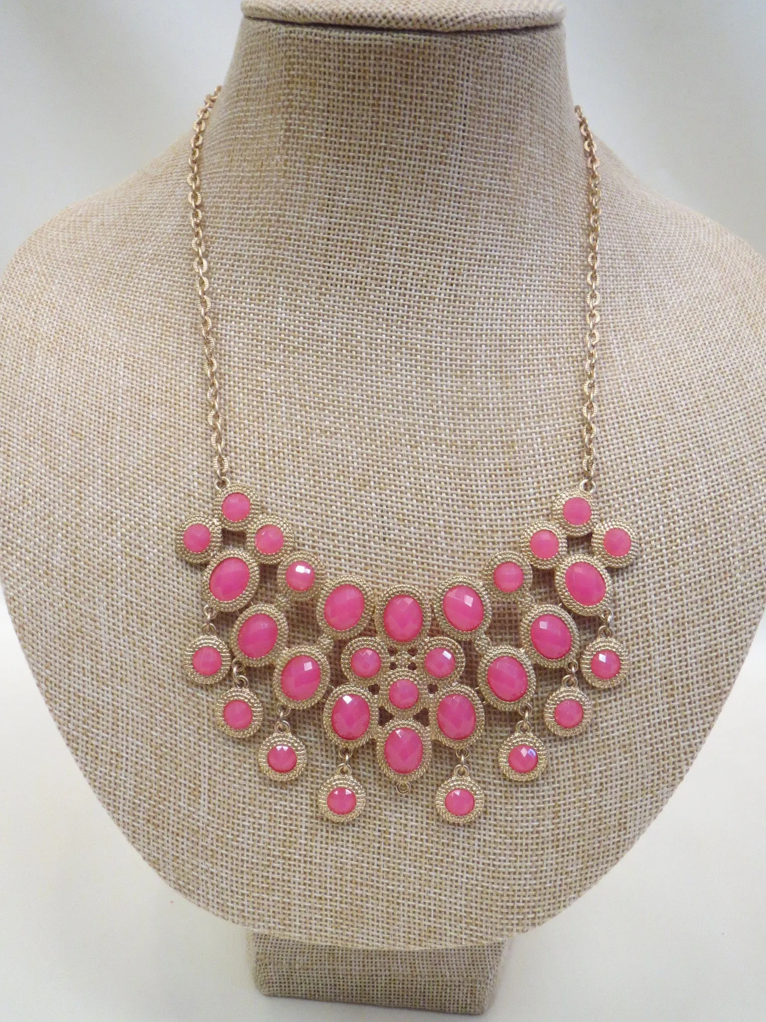 ADO | Pink & Gold Bib Necklace