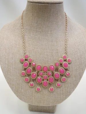 ADO | Pink & Gold Bib Necklace