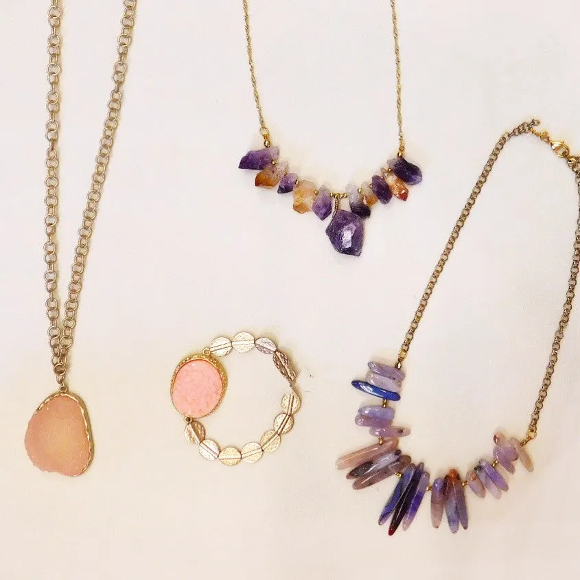 ADO | Purple Crystal Stone Necklace