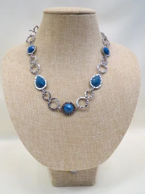 ADO | Silver Chain Blue Stone Necklace