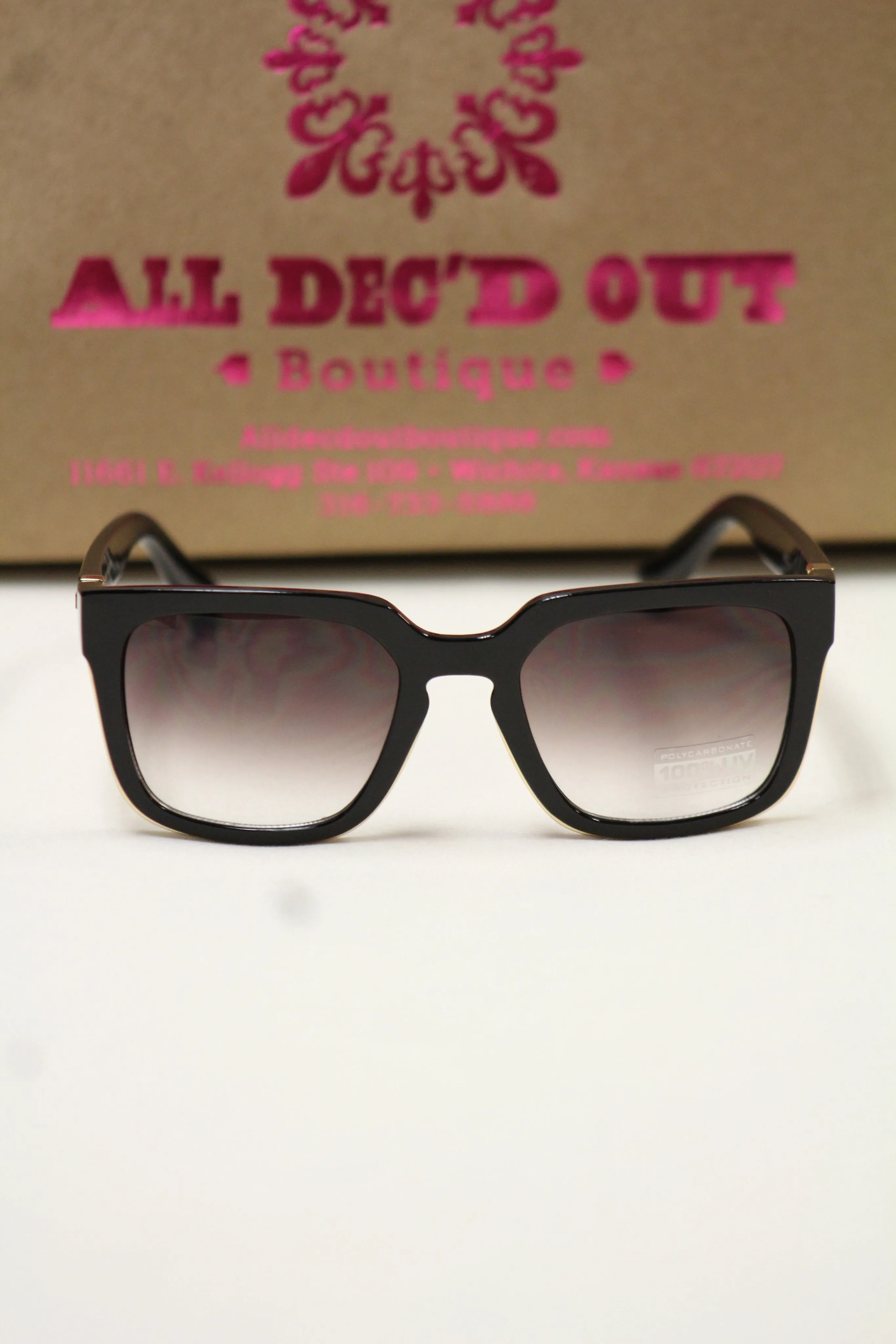 ADO | Square Retro Sunglasses Black