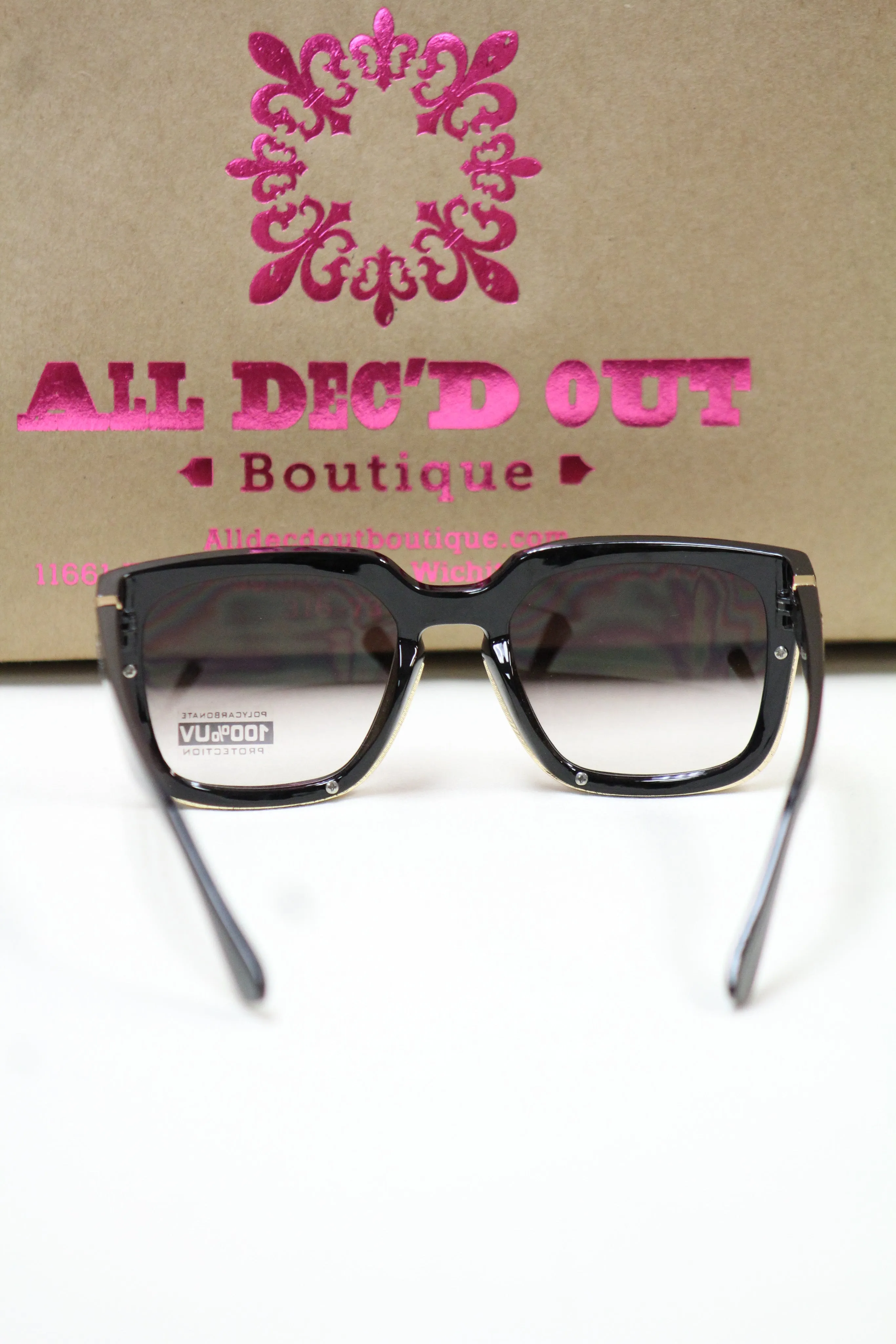 ADO | Square Retro Sunglasses Black