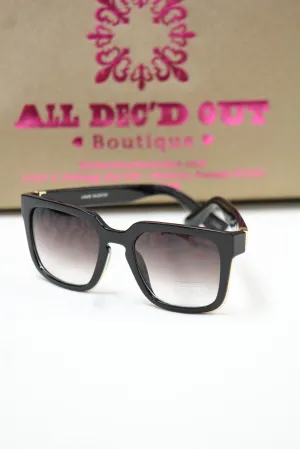 ADO | Square Retro Sunglasses Black