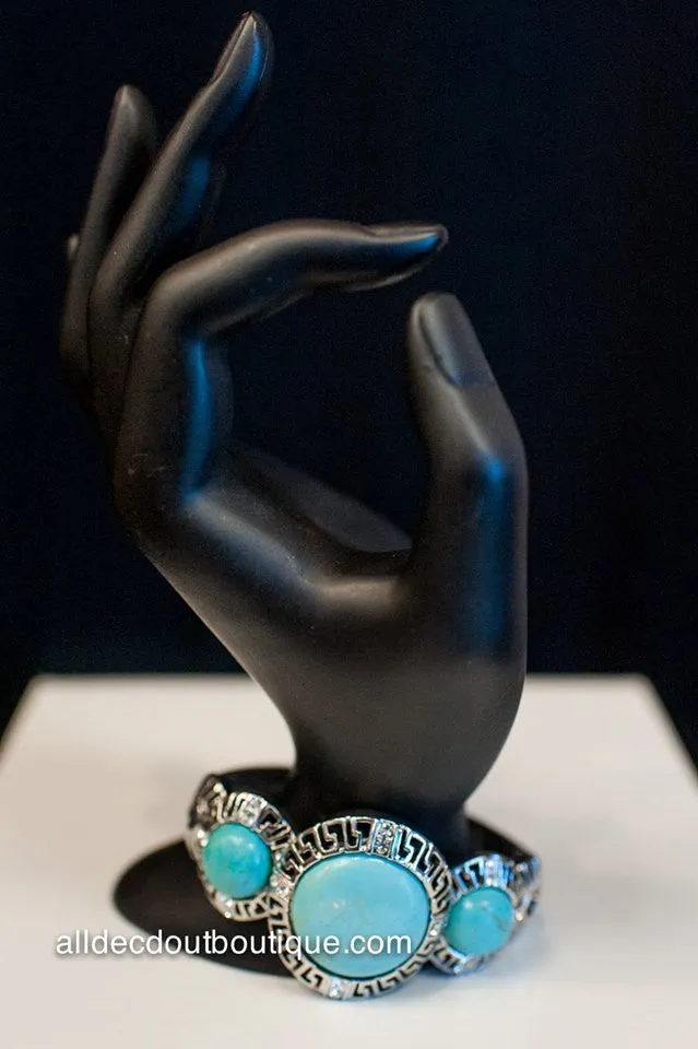 ADO | Sterling Silver Clamp Bracelet with Turquoise Stones