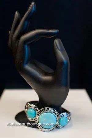 ADO | Sterling Silver Clamp Bracelet with Turquoise Stones