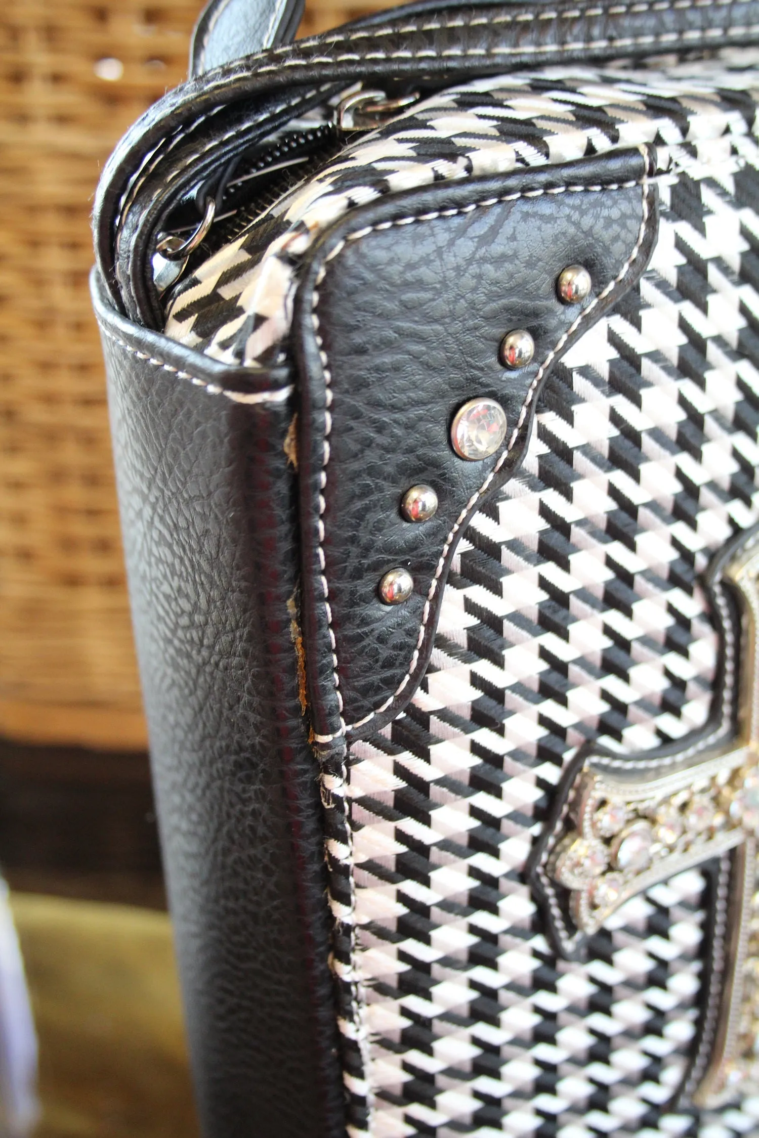 ADO | White and Black Embellished Bible Cover