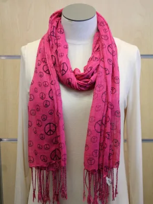 ADO | Wrap Dark Pink Peace Sign Scarf