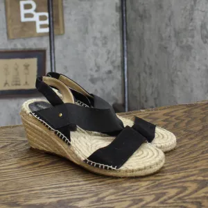 Adrienne Vittadini  Womens Av-Crete Wedge Heeled Sandals Black / Brown 6M