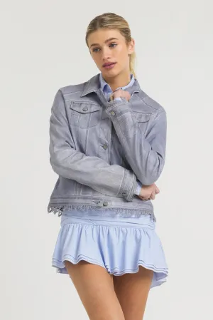 Alexa Patina Leather Jacket | Blueberry