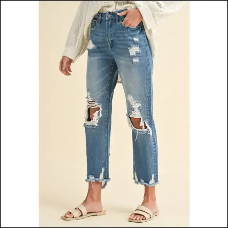 Annie Wear Distressed Raw Hem Jeans: Because your Legs Deserve Drama!