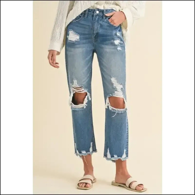 Annie Wear Distressed Raw Hem Jeans: Because your Legs Deserve Drama!