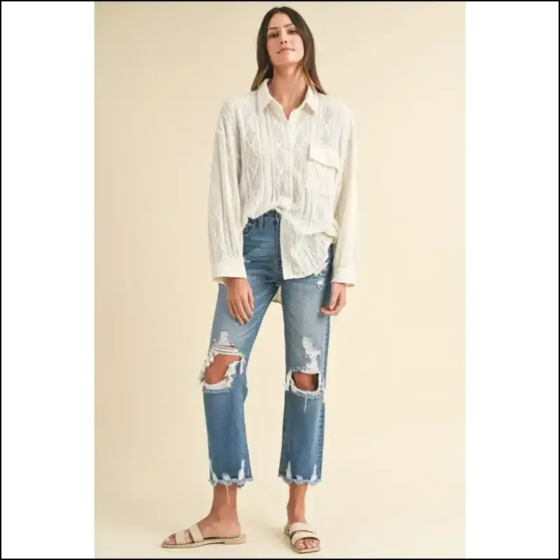 Annie Wear Distressed Raw Hem Jeans: Because your Legs Deserve Drama!