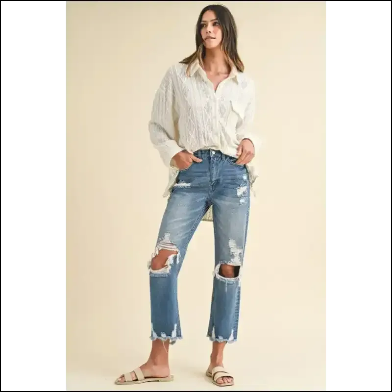 Annie Wear Distressed Raw Hem Jeans: Because your Legs Deserve Drama!