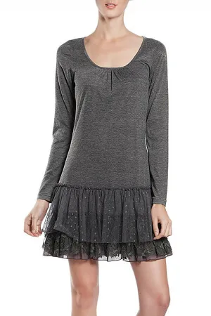 A'reve | Slip Dress Long Sleeve Charcoal
