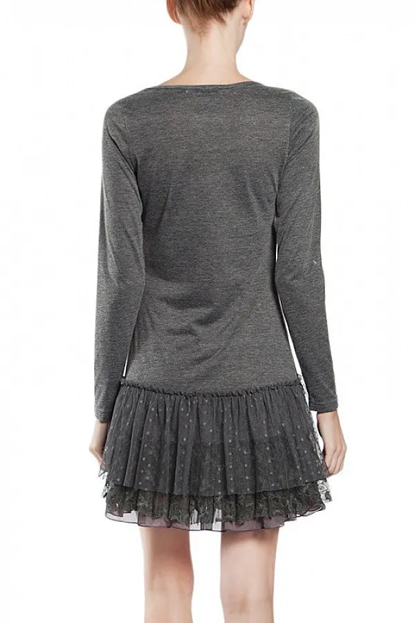 A'reve | Slip Dress Long Sleeve Charcoal