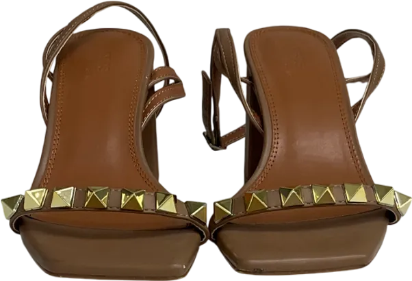 ASOS Beige Holt Studded Mid Heeled Sandals UK 3 EU 36 👠