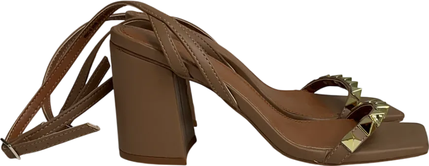 ASOS Beige Holt Studded Mid Heeled Sandals UK 3 EU 36 👠