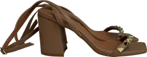 ASOS Beige Holt Studded Mid Heeled Sandals UK 3 EU 36 👠