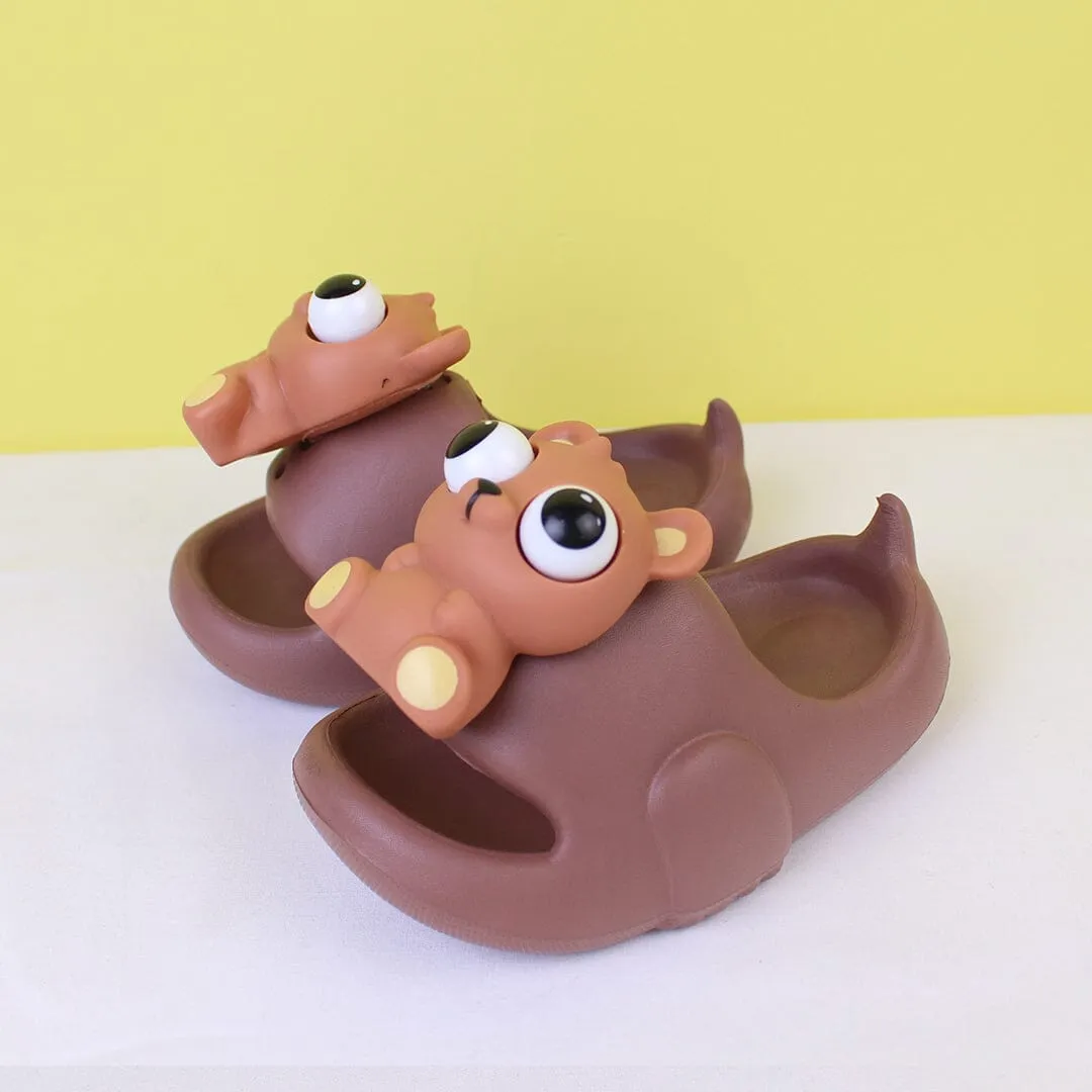 Attractive Funky Brown Flat Slides