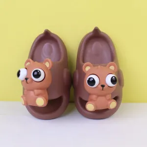 Attractive Funky Brown Flat Slides