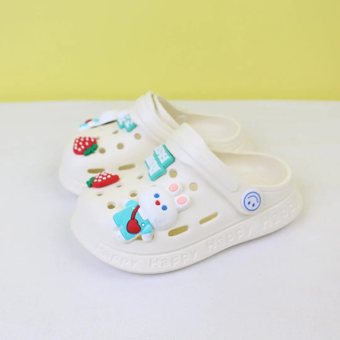 Attractive White Themed Kids Clogs