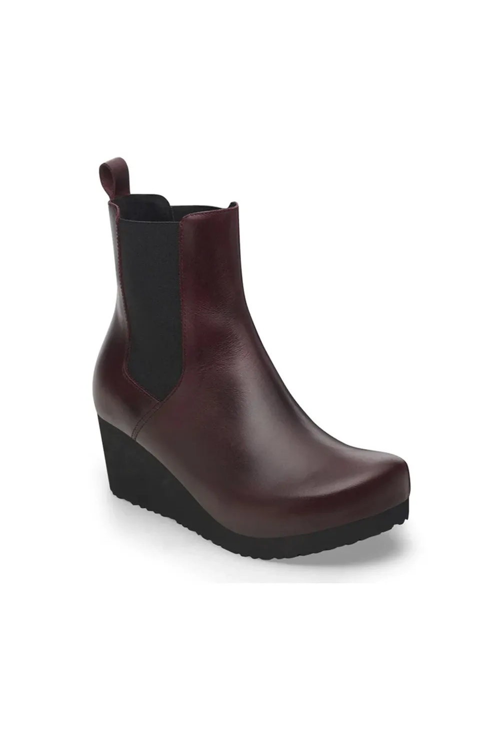Birkenstock Papillo Ebba Slip On Leather Booties for Women in Zinfandel | 1028384