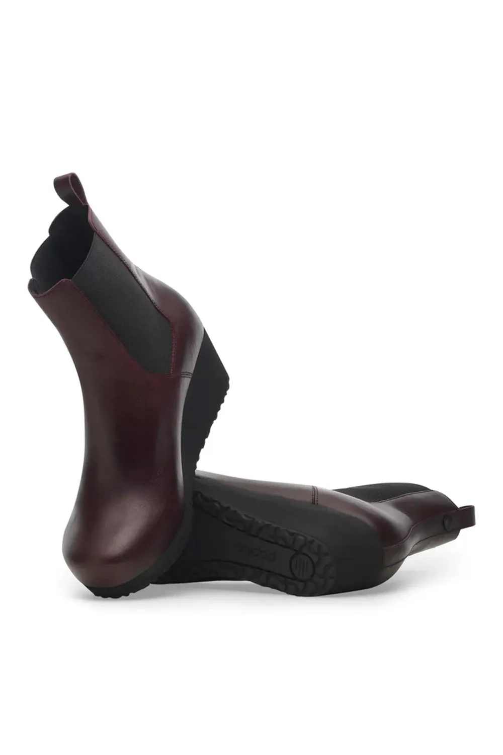 Birkenstock Papillo Ebba Slip On Leather Booties for Women in Zinfandel | 1028384