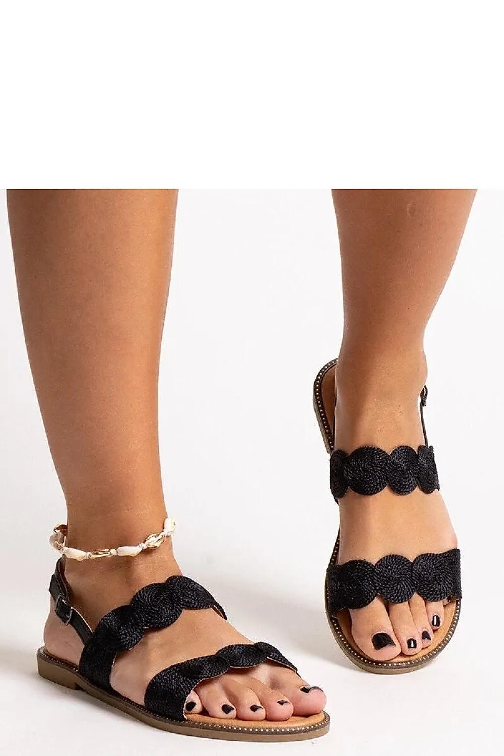 Black classic style Wasfi sandals