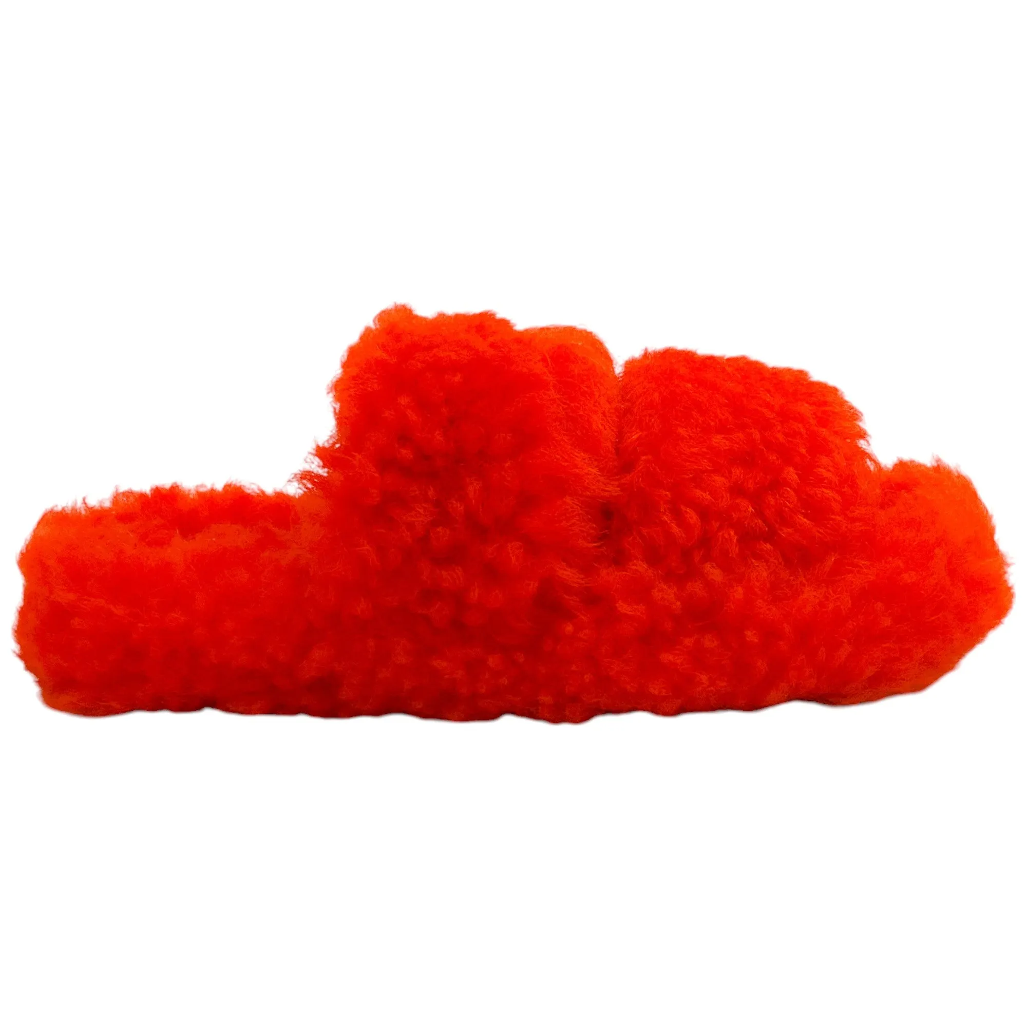 Celine Bright Orange Shearling Open Sandal 05