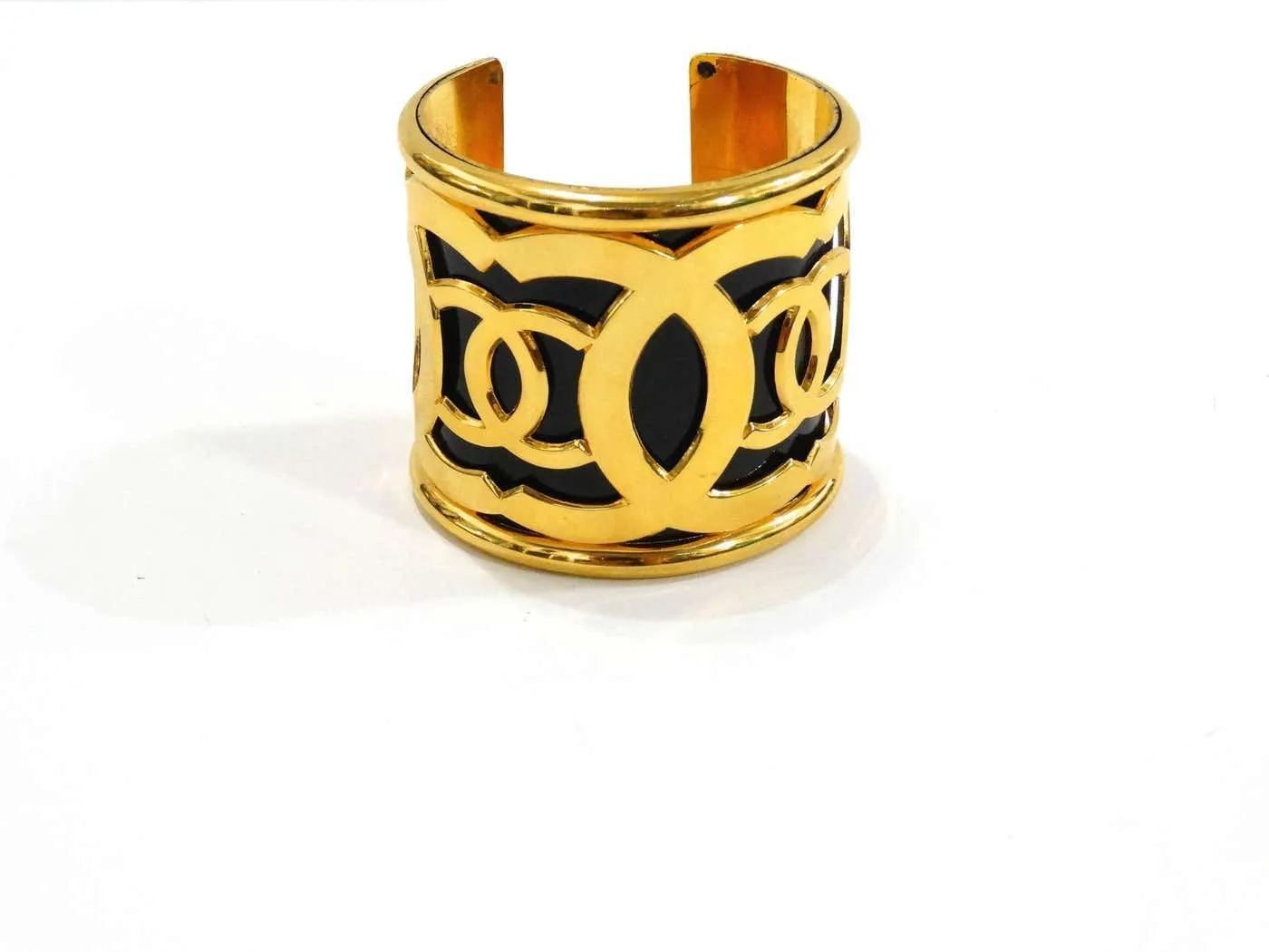 Chanel CC 1990s Gold and Black Earrings and Bracelet Set