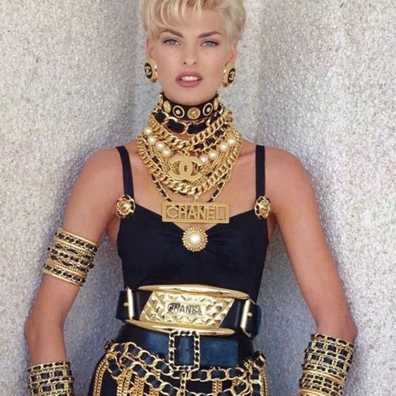 Chanel CC 1990s Gold and Black Earrings and Bracelet Set