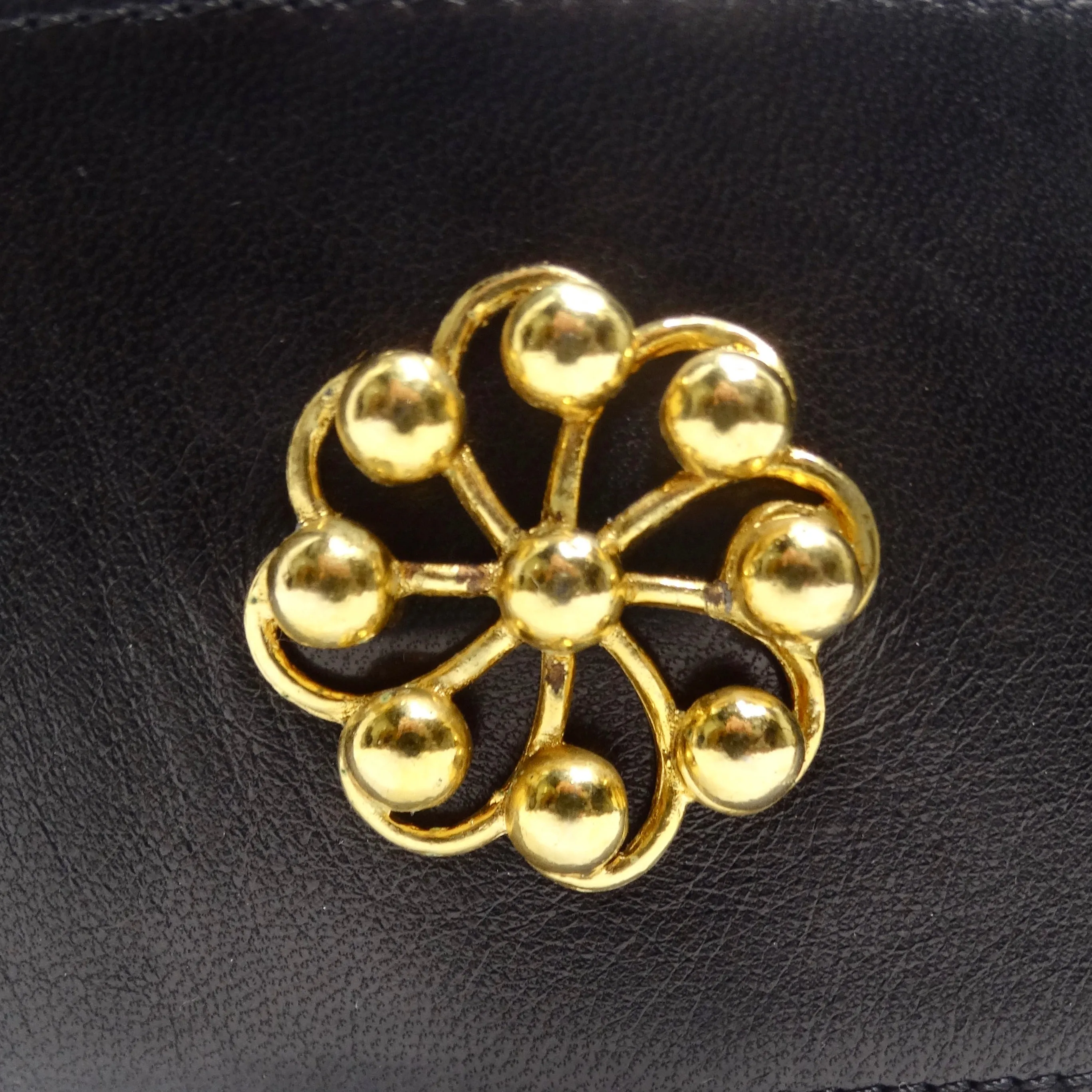 Chanel Rare 1980s Victoire De Castellane Gold Tone Black Leather Belt