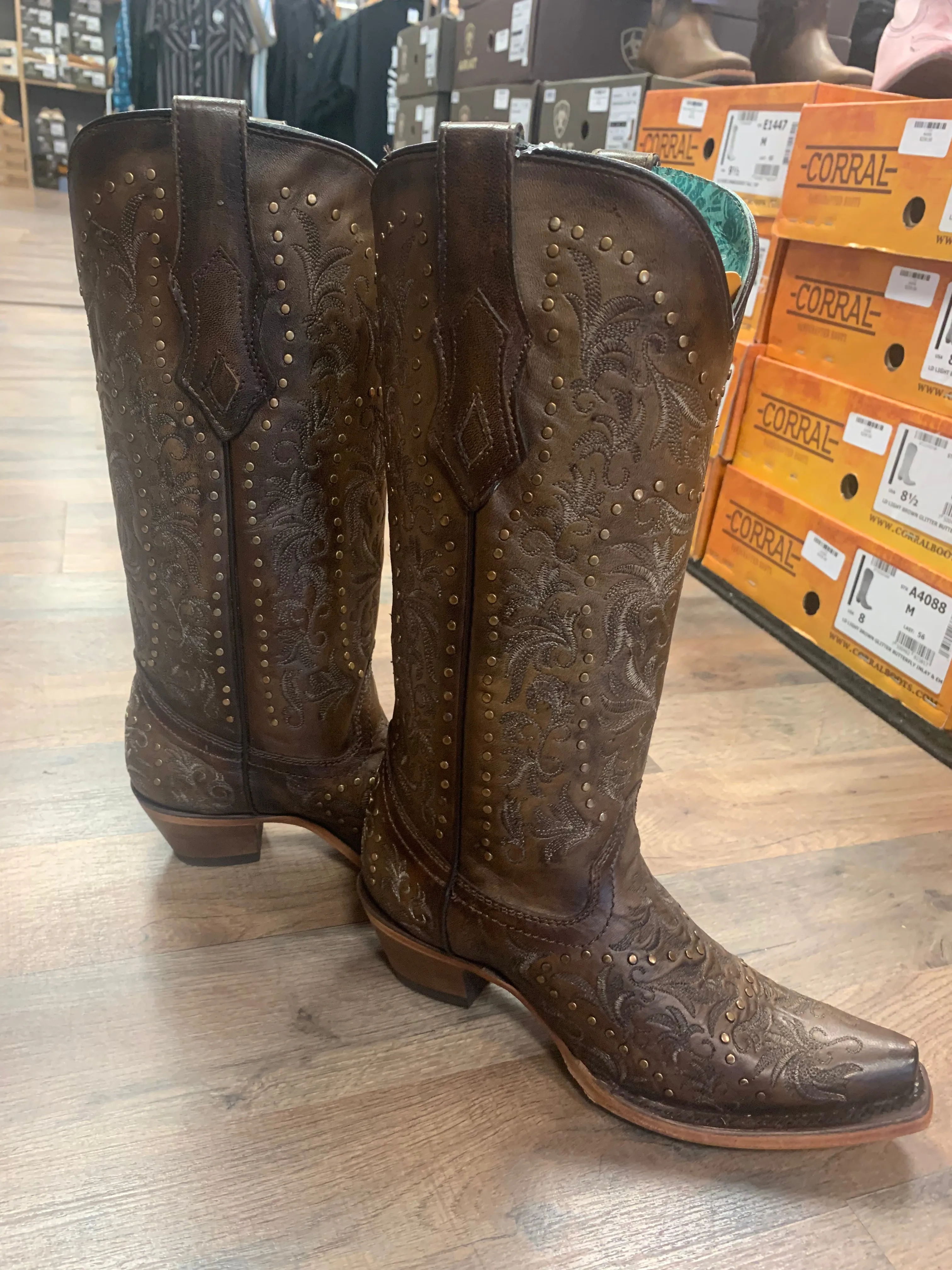 Corral Boots Women's Corral Leather Boots Handcrafted Maple