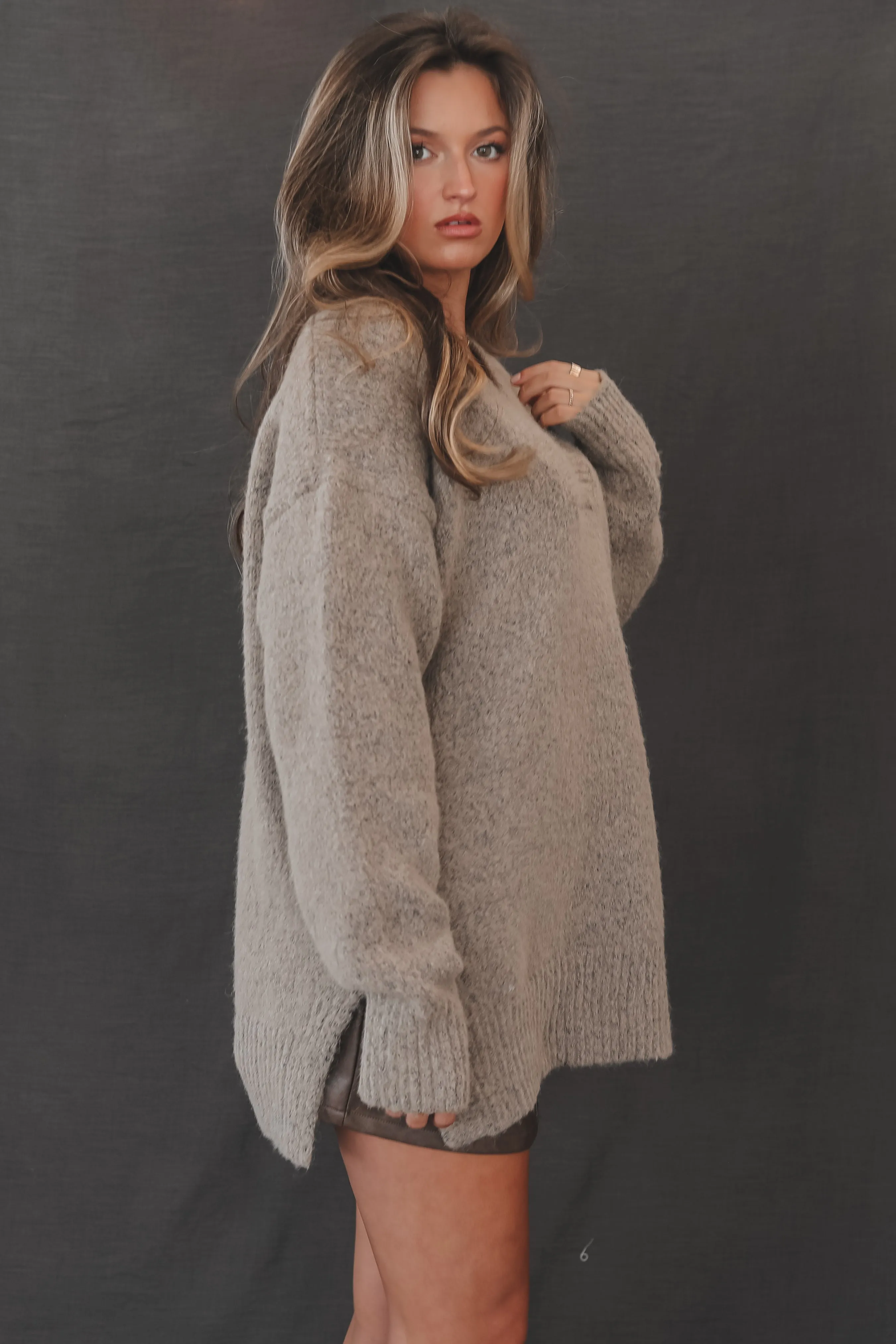 DEAL At Least I Look Good Slouchy Mohair Knit Sweater