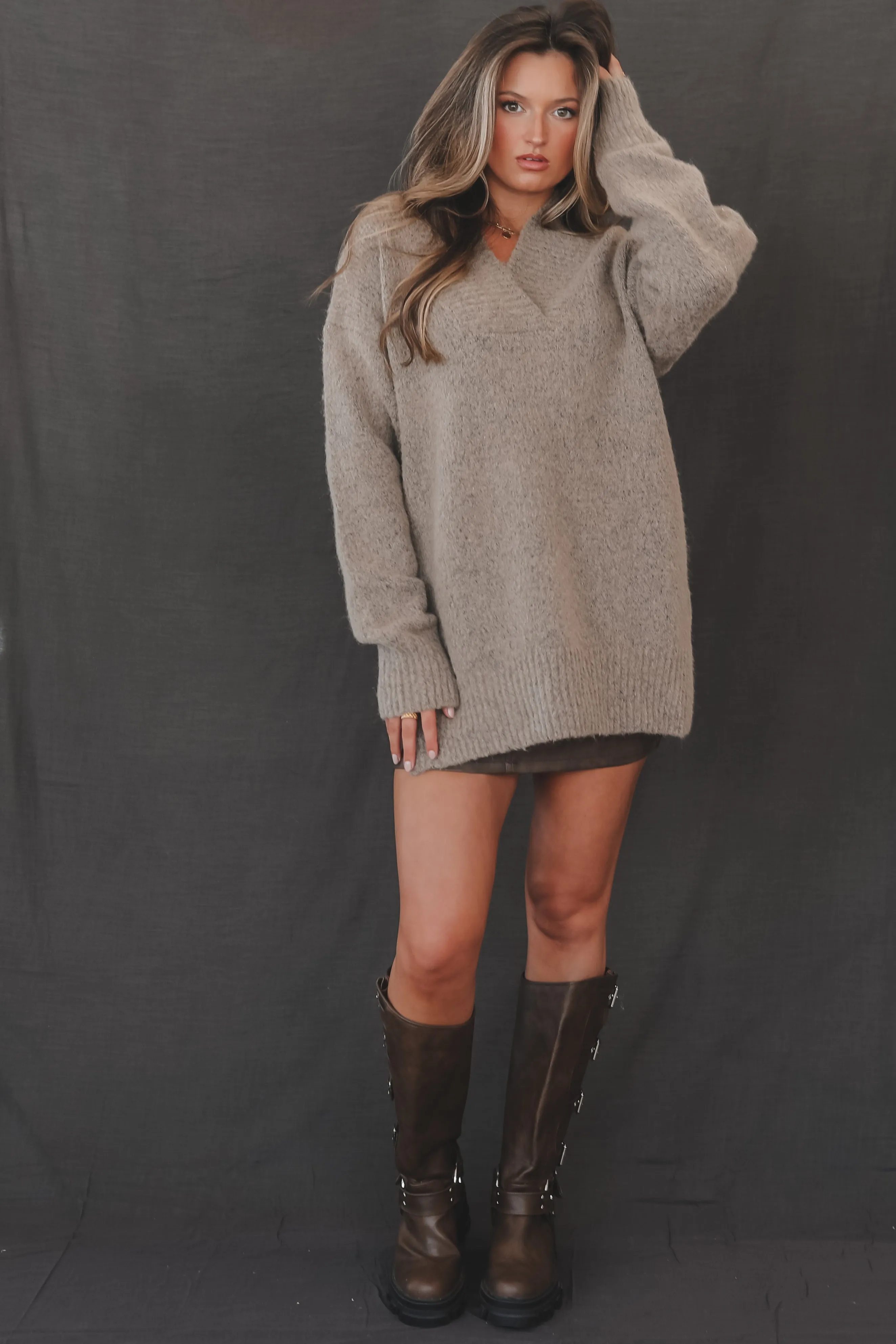 DEAL At Least I Look Good Slouchy Mohair Knit Sweater