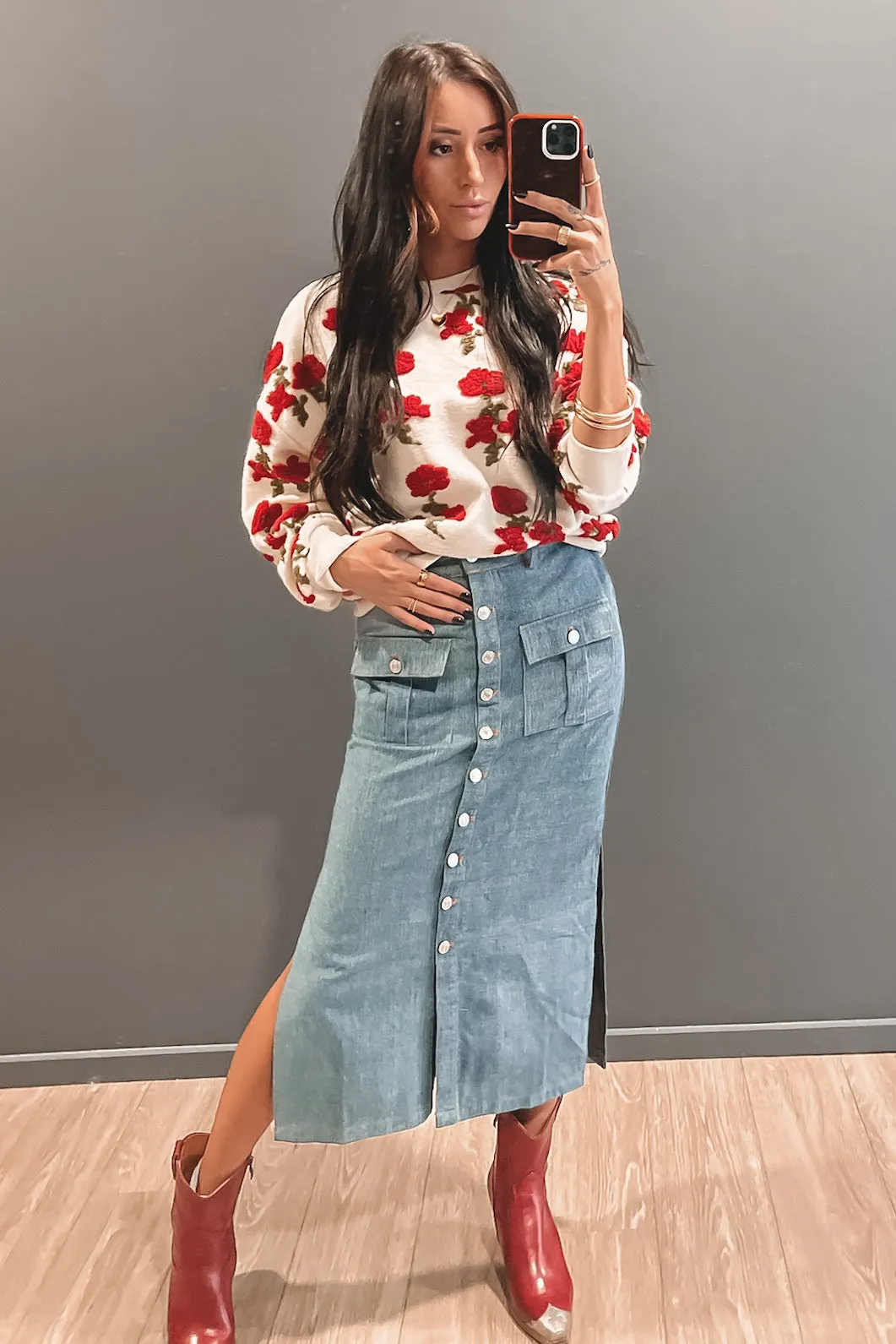 DEAL I Will Always Pick You Ivory Floral Sweater