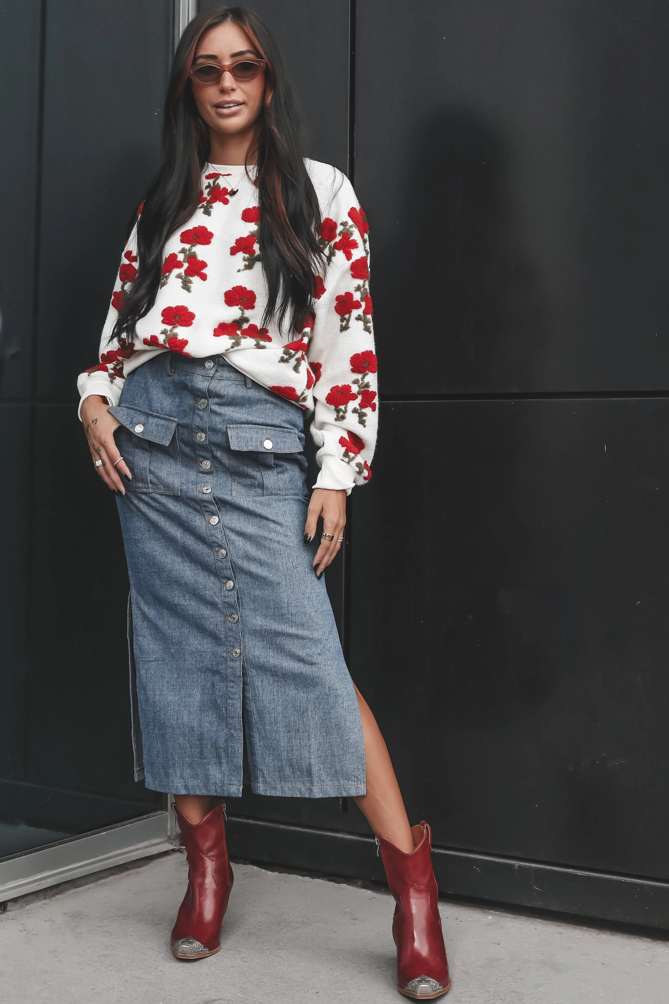 DEAL I Will Always Pick You Ivory Floral Sweater