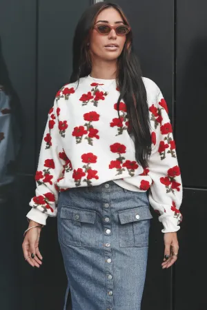 DEAL I Will Always Pick You Ivory Floral Sweater